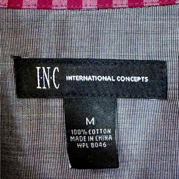 INC International Concepts Navy Casual Button-Down Shirt - Picture 3 of 5